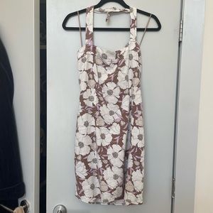 Abercrombie & Fitch halter linen flower dress. Never worn. Size medium tall.